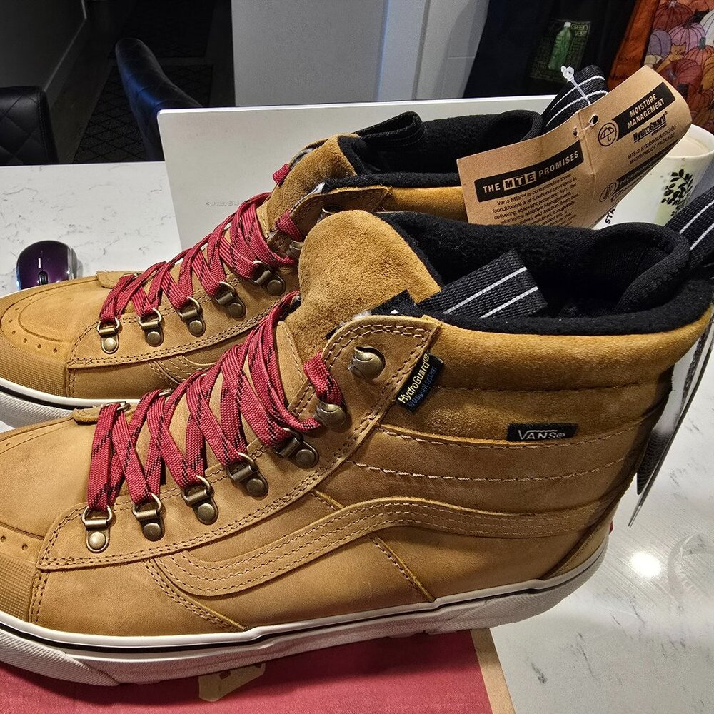 Vans Men's Sk8-Hi Dr MTE-2 Pop Lace Tan Brown All Weather Boots Size 10 NEW